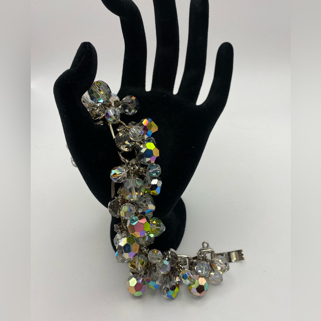 Vintage Juliana 5 Link Gray Borealis Rhinestone Bracelet 100$